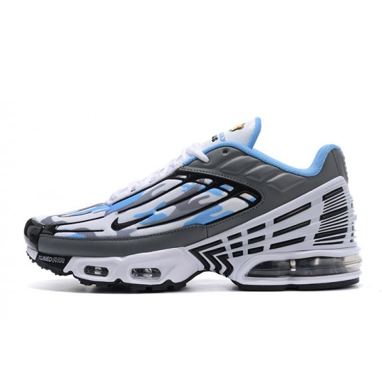 Men Nike Air Max Plus 3 White Blue and Grey Running Shoes