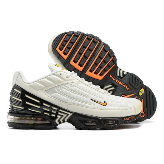 Men Nike Air Max Plus 3 White Orange DQ1105-001 Running Shoes