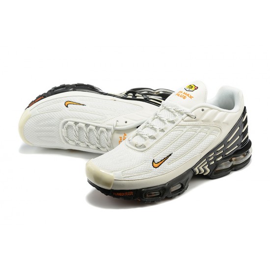 Men Nike Air Max Plus 3 White Orange DQ1105-001 Running Shoes