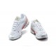 Men Nike Air Max Plus 3 White Red and Silver Running Shoes