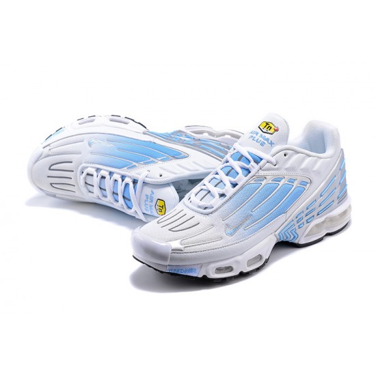 Men Nike Air Max Plus 3 White Silver Running Shoes