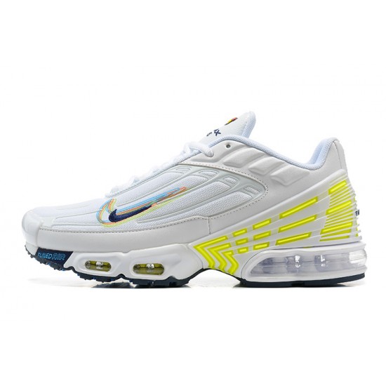 Men Nike Air Max Plus 3 White Yellow DV6823-100 Running Shoes