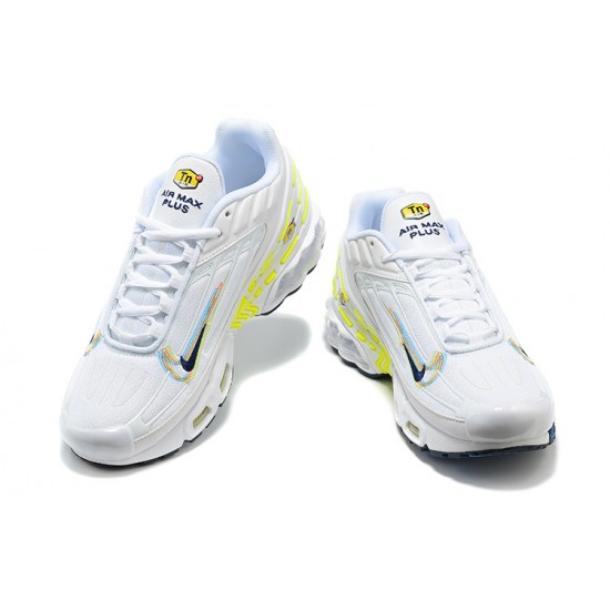 Men Nike Air Max Plus 3 White Yellow DV6823-100 Running Shoes