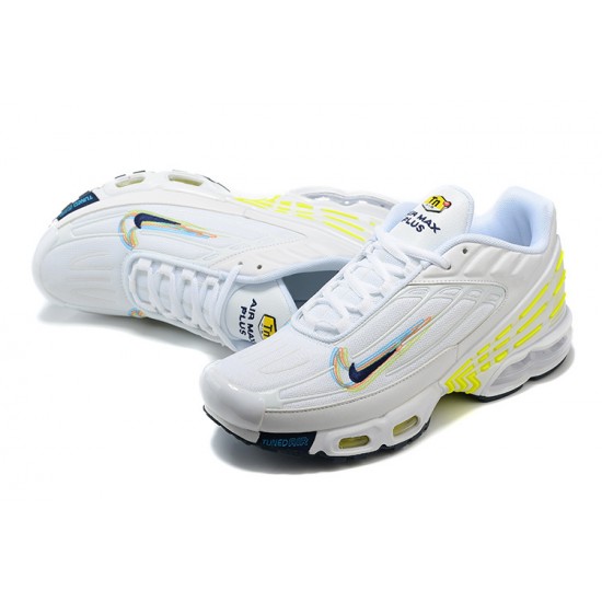 Men Nike Air Max Plus 3 White Yellow DV6823-100 Running Shoes