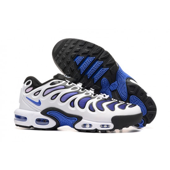 Men Nike Air Max Plus Drift White Blue and Black Running Shoes