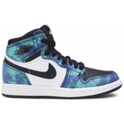 Air Jordan 1 Retro High OG PS 'Tie-Dye' White/Black/Aurora Green CU0449 100 AJ 1 Sneakers